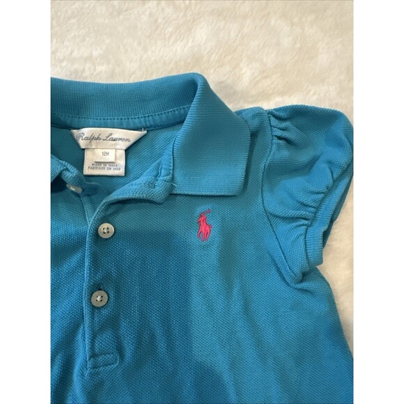 Ralph Lauren White Label 12 Months Blue Ruffle Dress Baby - Picture 2 of 8